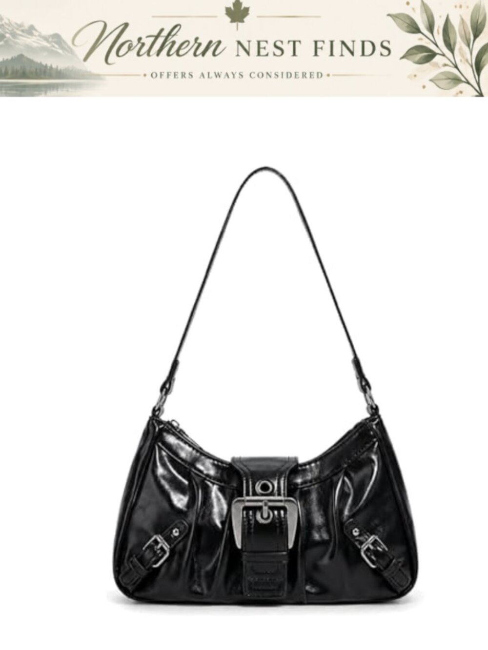 PU Leather Small Hobo Shoulder Bag Top Handle Clutch Vegan